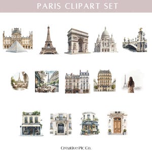 Paris Clipart Set | French Travel Digital Stickers image 6
