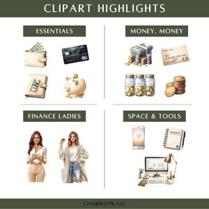 Finance Clipart Set | Money Management Digital Stickers image 3