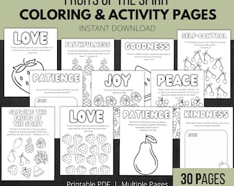 Fruits of the Spirit Coloring Pages: Kids Bible Activity (PDF Download)