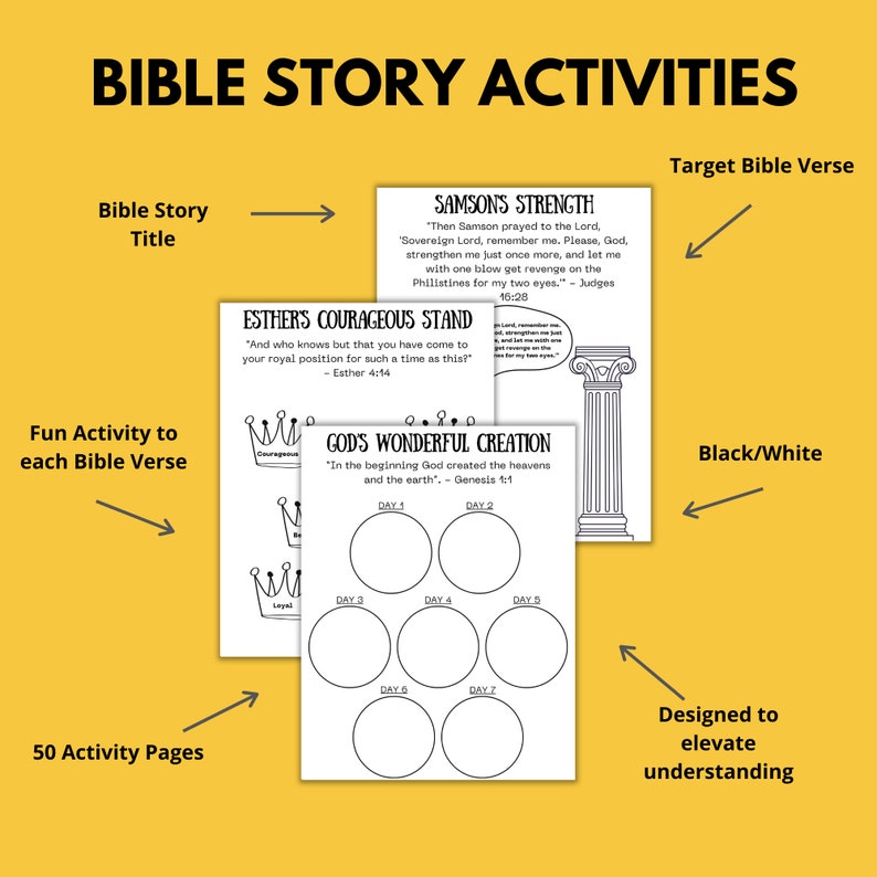 Bible Story Coloring Pages Old Testament Christian Homeschool Printable ...