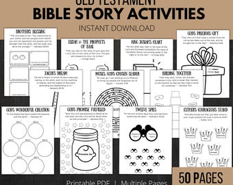 Old Testament Bible Story Activity Pages: Christian Coloring (PDF)