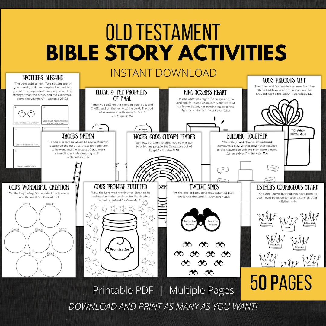 Bible Story Coloring Pages Old Testament Christian Homeschool Printable ...
