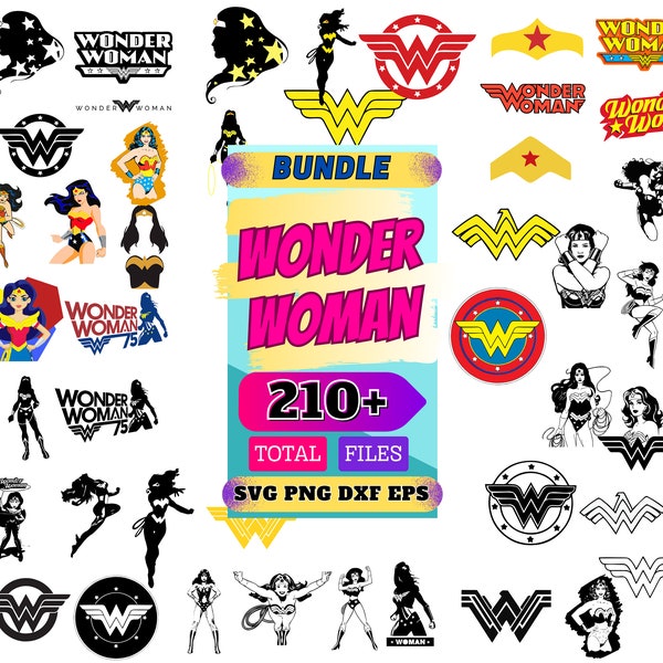 Girl Power SVG, Superhero Wonder Woman Svg Bundle, Superhero SVG, Cartoon Svg, Avengers Svg, Svg for Cricut, Svg for Silhouette