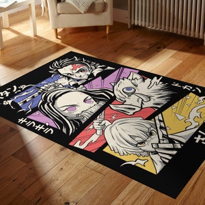 Anime Area Rug, Japanese Animation Inspired Floor Mat, Fanatic Home Decor, Fun Gift for Anime Fans, Floor Carpet, Anime Gift, Anime Gift Her