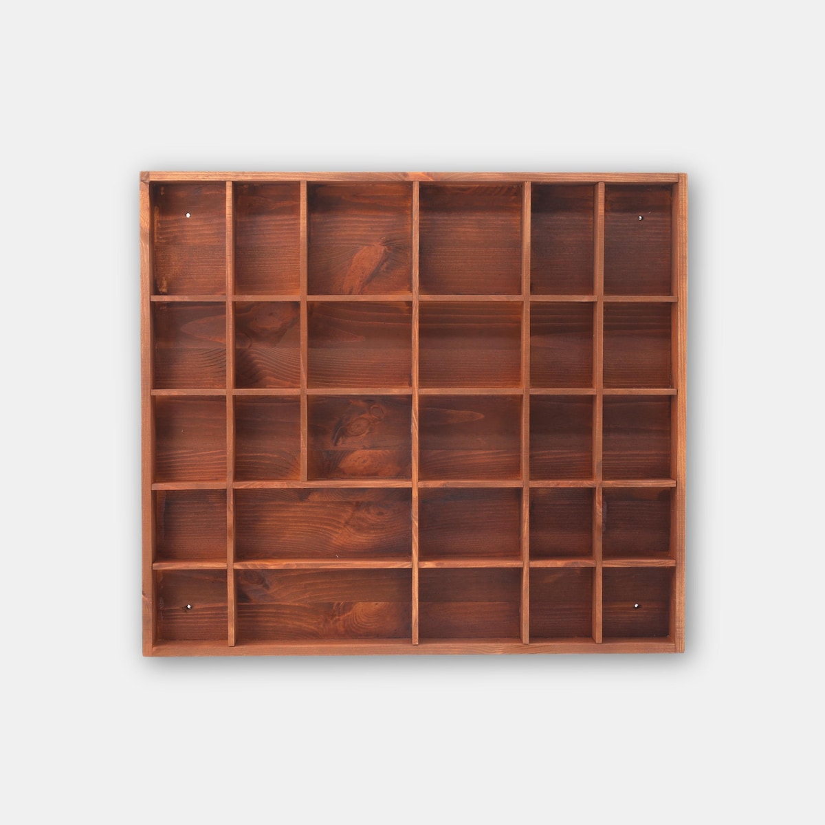 Brown Wooden Display With 28 Compartments | Shadow Curio Box | Teak Color Wall Hanging Organizer | Divided Shelf | Antique Curios Collection - Etsy