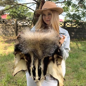 Echt dassenkleed | Natuurlijke vacht | Rustiek taxidermiedecor