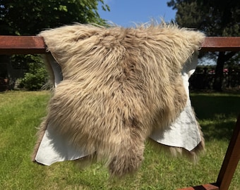 Real Sheepskin Hide Rug | Natural Ram Leather Fur | Genuine Sheep Pelt for Cozy Home Decor, Rustic Cabin, Hygge Style, Chair or Floor Gift