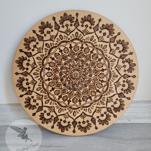 Holz brennende Kunst Mandala Pyrographie