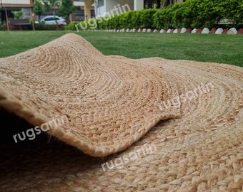 Natural Round Jute Area Rug | Stylish Braided Rug for Home Decor | Braided Jute Rug for Bedroom, Living Room, Office