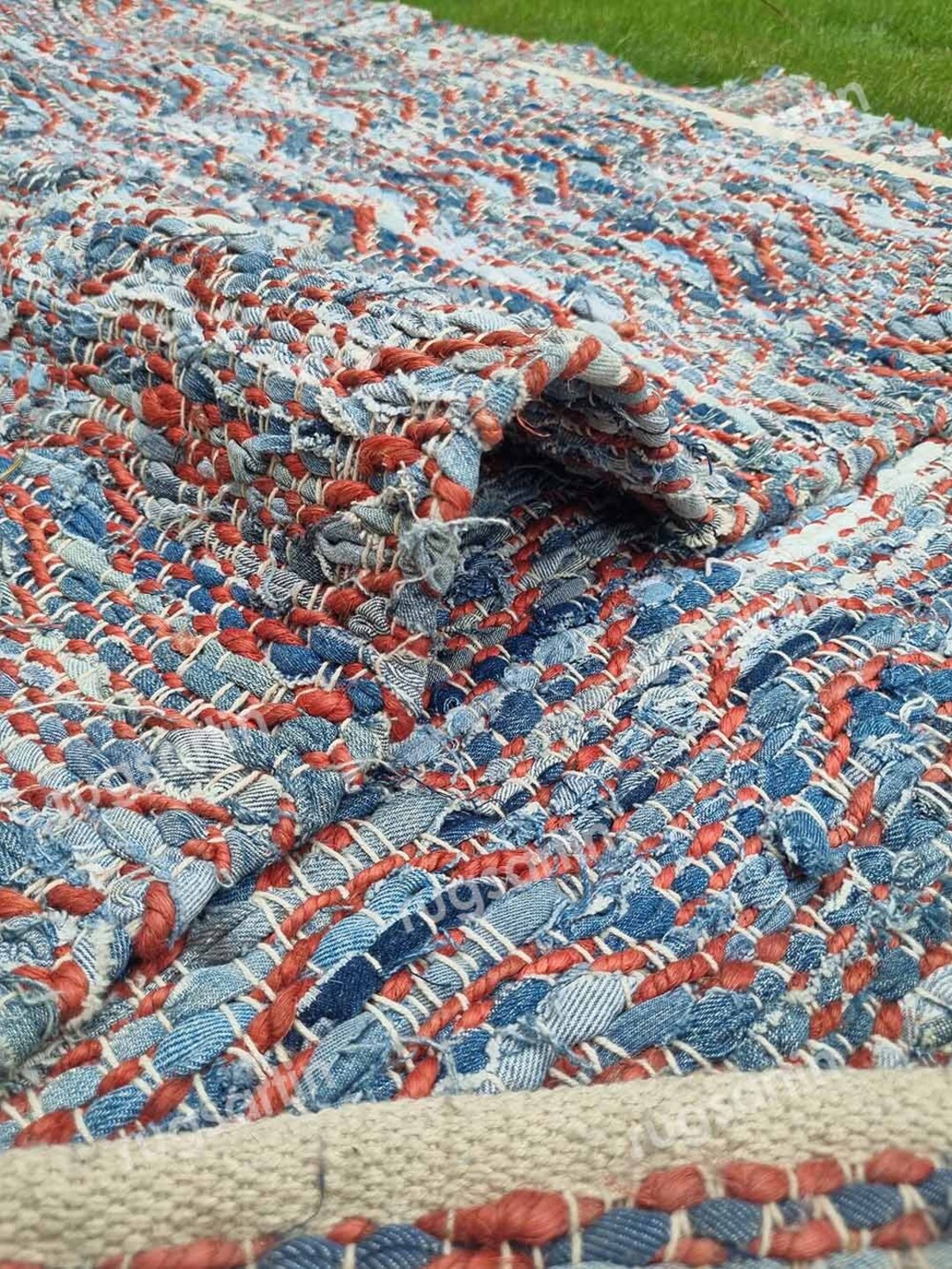 Denim and Jute Area Rug | Stylish Braided Rug for Home Decor | Braided ...