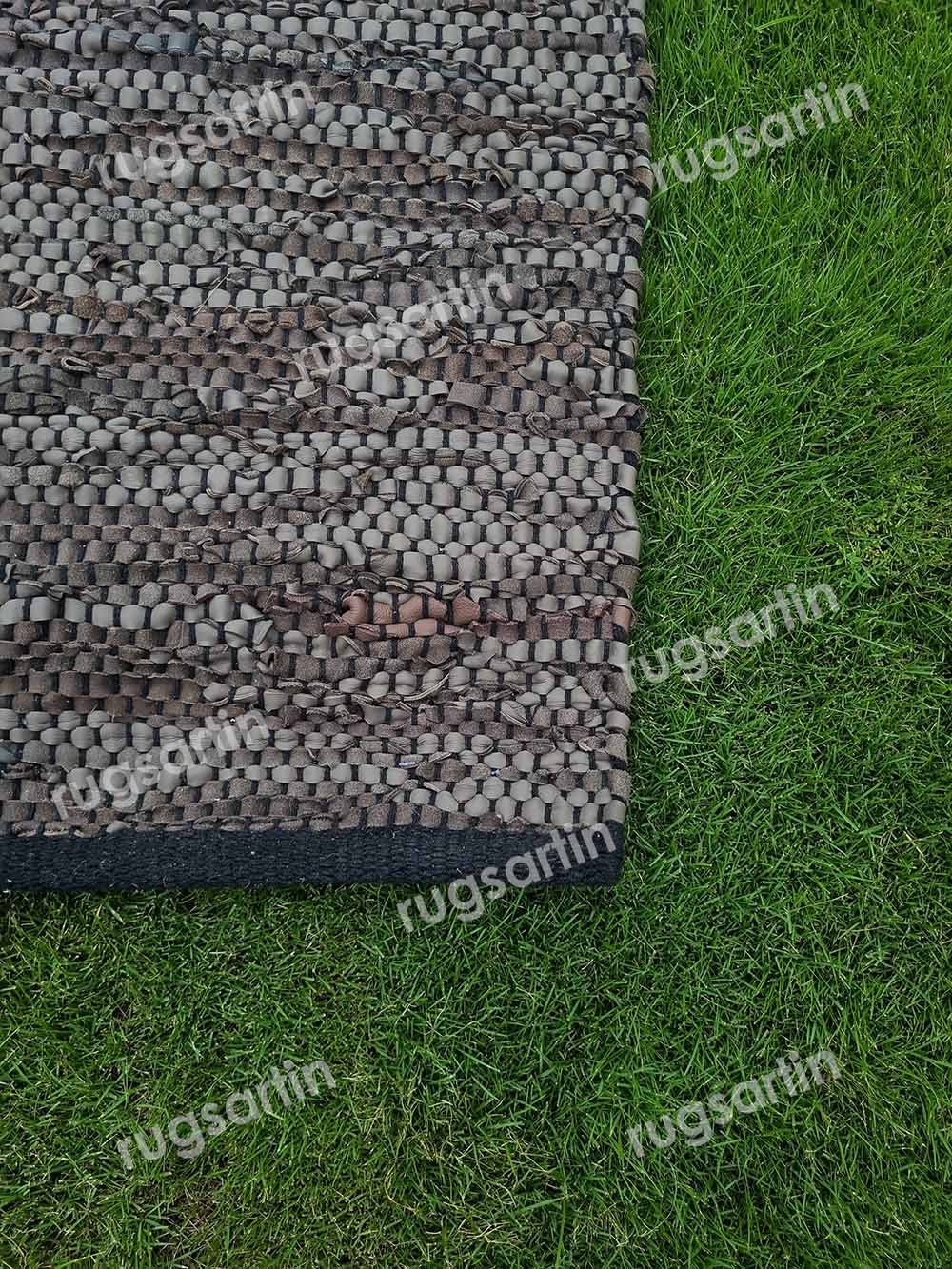 Natural Leather and Jute Area Rug Stylish Braided Rug for Etsy