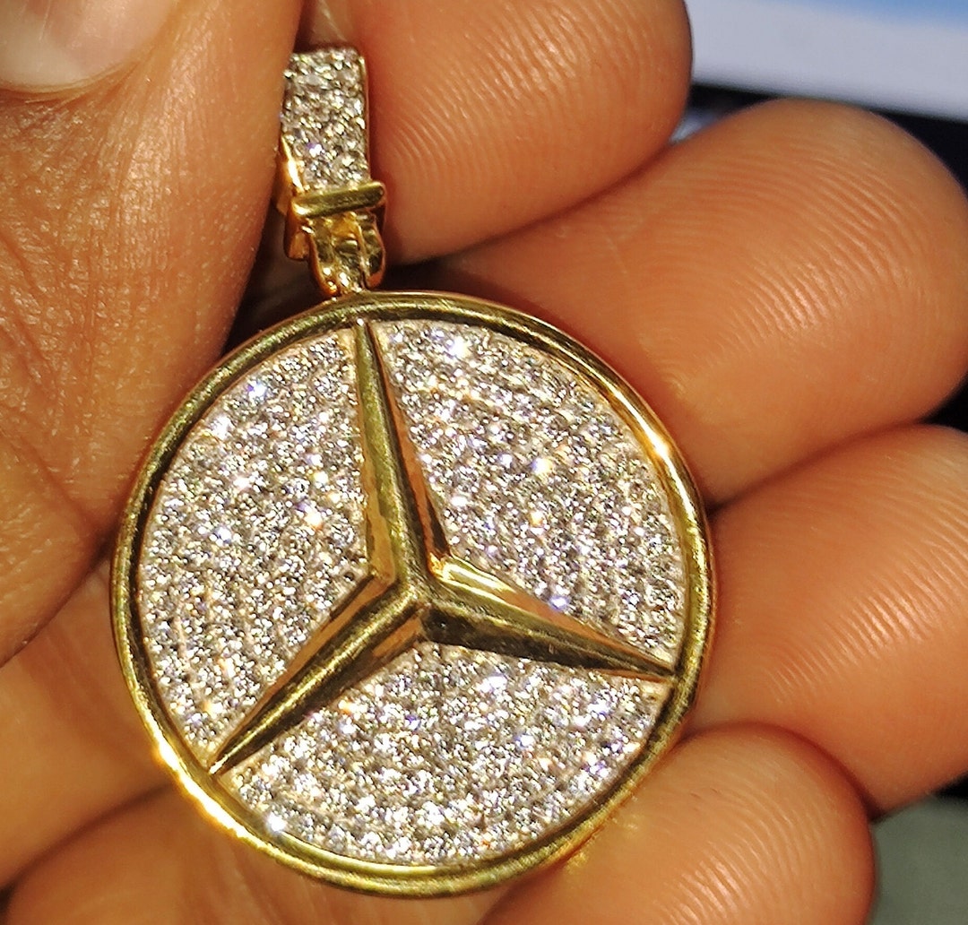 Benz Logo Mercedes Pendant Mercedes Benz Emblem Logo Pendant 18k Yellow Gold  Keepsake, image size:1080x1032