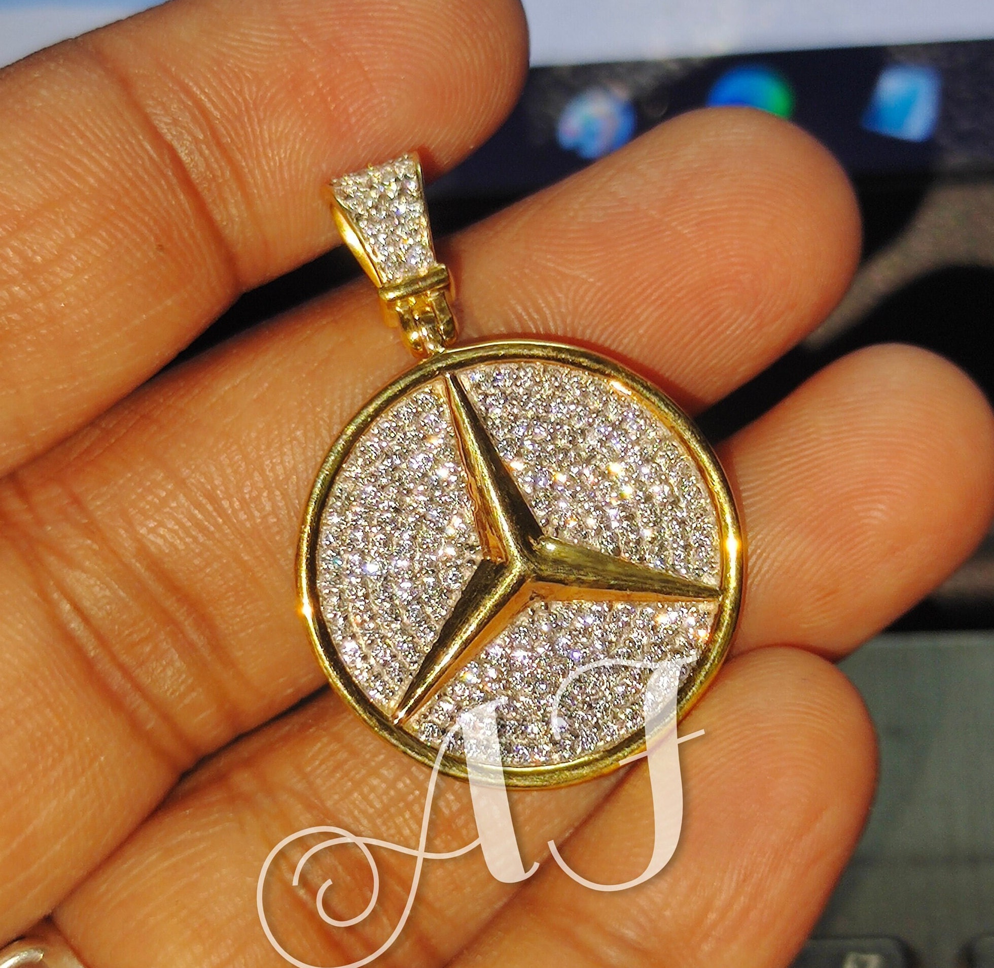 Iced out mercedes benz pendant deals