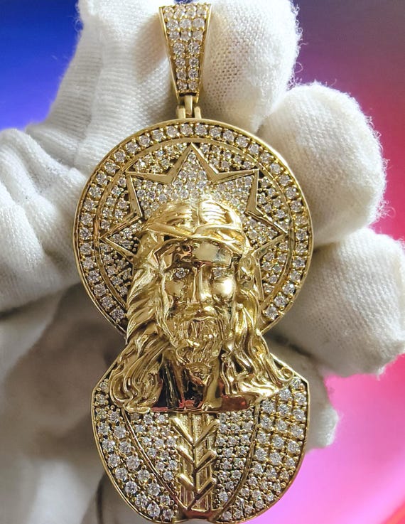Hip Hop 3ct Round VVS1/D Diamond Jesus Pendant/ Iced Out
