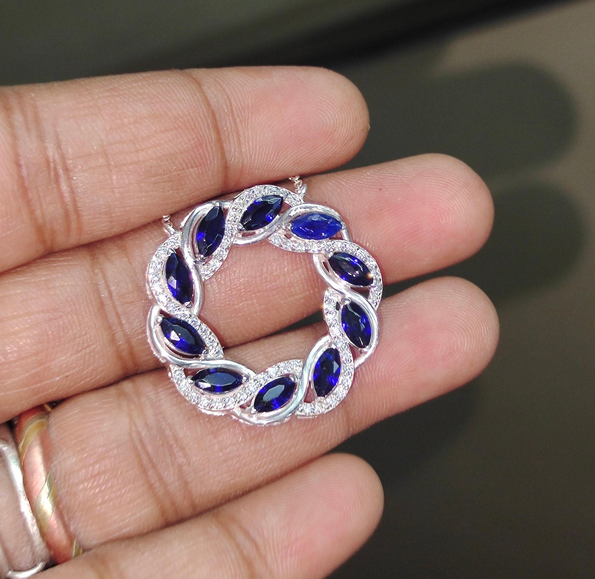 2ct Marquise Brilliant Cut Lab Created Blue Sapphire & VVS1 2ct Marquise Brilliant Cut Lab Created Blue Sapphire & VVS1