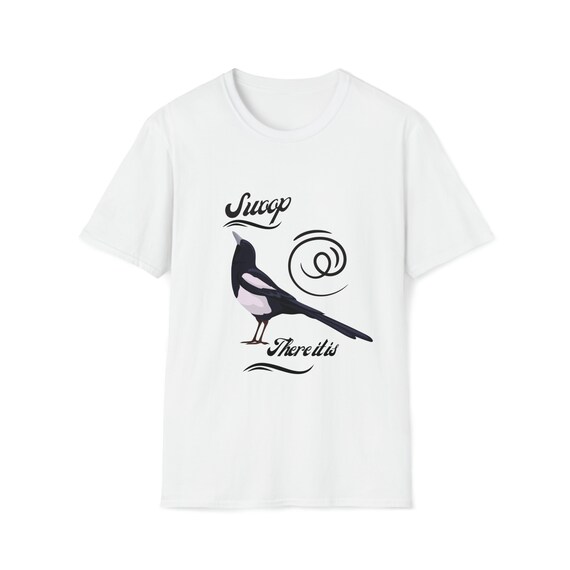 MINIMALISTIC Shirt, BIRD Shirt, Environmental Shirt, Designer Shirt, Charming Swoop There It Is Magpie Tee, NATURE And Humor Lover Tee Shirt