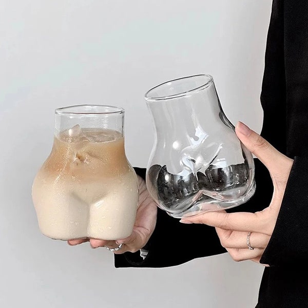 Unieke Body Bottom Glass Golvende Espresso Tumbler Cute Cups Mokken Homeware Designer Modieuze Glazen Bal Salontafel Decor Art Deco Nordic