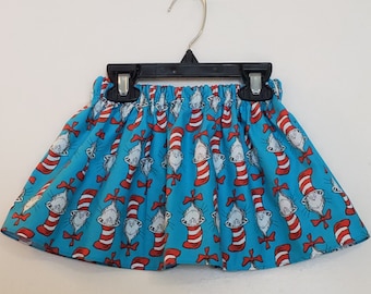 Cat in the Hat Skirt, Dr Suess Skirt, Cat in the Hat Themed Birthday Skirt