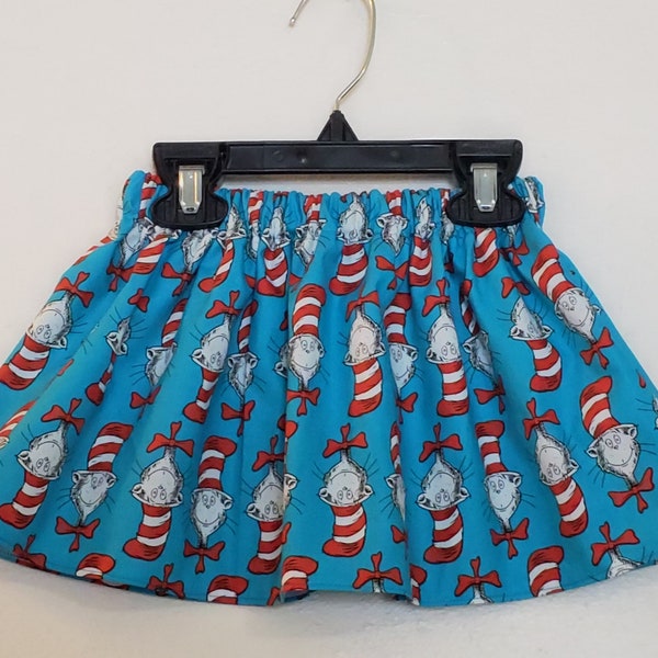 Cat in the Hat Skirt, Dr Suess Skirt, Cat in the Hat Themed Birthday Skirt