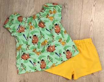 2 Piece Lion King Outfit, Lion King Birthday Outfit, Animal Kingdom Outfit, Disney Summer Outfit