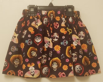 Womens Coco Skirt, Dia De Los Muertos Skirt, Day of the Dead Outfit, Disney Halloween Skirt, Maleficent Skirt, NBC Skirt