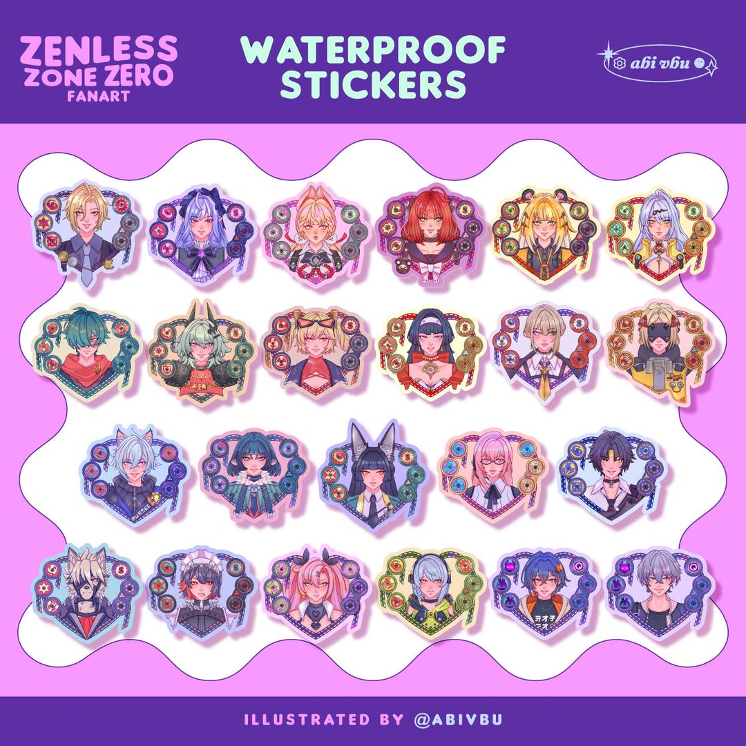 ZZZ Laptop Sticker: Zenless Zone Zero Waterproof Vinyl Fanart Stickers ...