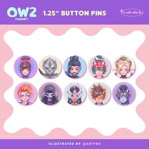 Overwatch 2 - 1.25" Button Pin Fanart by AbiVbu