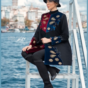 Tailored Maxi Flare Overcoat with Nehru Collar | Handmade Cashmere & Silk Lined Jacket for Autumn Winter