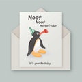 Pingu Birthday Card - Funny, rude birthday card for a best friend, boyfriend, brother, girlfriend, fiancé, fiancée, husband, wife or partner
