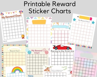Sticker Behavior Reward Charts, Printable Incentive Charts, Classroom Incentive Chart, home incentive Chart, Set of 10 Different designs