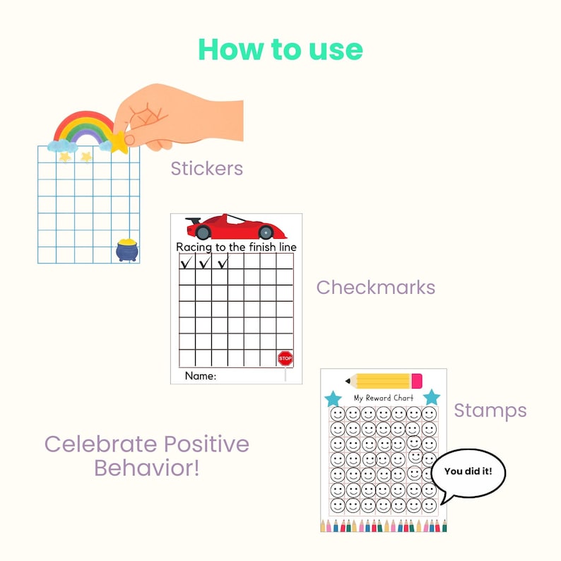 Printable Sticker Chart for Kids, Behavior Reward Chart, Classroom ...