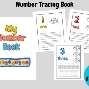 Number Tracing Book 1-10, Printable Number Booklet, Homeschool Math Worksheets, Tracing Number Worksheets