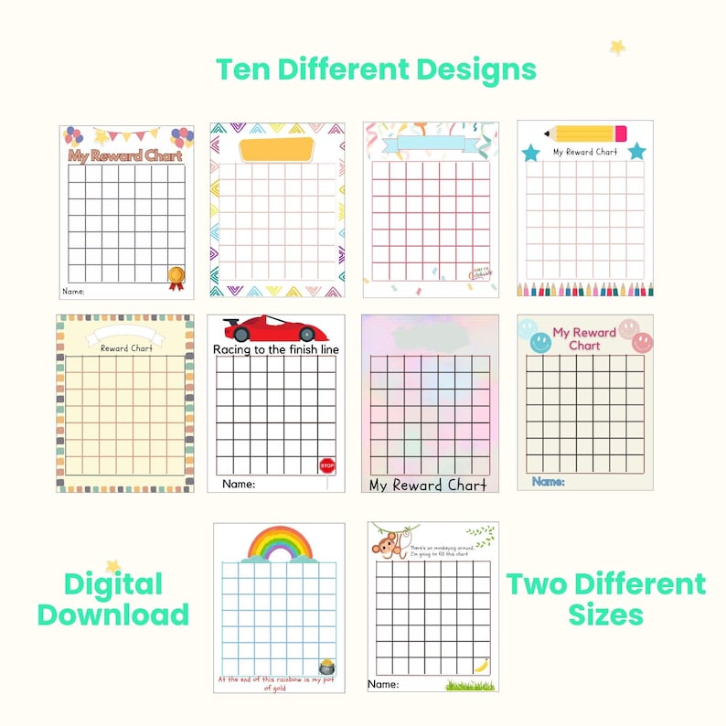 Printable Sticker Chart for Kids, Behavior Reward Chart, Classroom ...