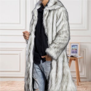 Halloween Mens White Fur Coat Cosplay Costume Movie Cosplay A - Ken coat