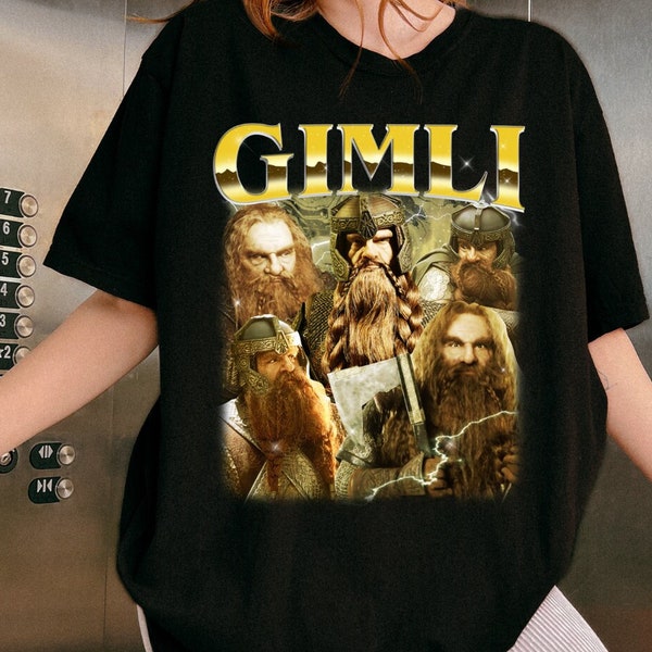 Retro Gimli Shirt, Filmcharakter T-Shirt, Bootleg Gimli Shirt Unisex, Geschenk Fantasy Fans, Herr der Ringe Shirt Geschenk