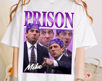 PRISON MIKE Vintage Das Büro Shirt, Unisex The Office Booteg Shirt, Steve Carell Michael Scott Biatch Jim Halpert Witziges The Office Shirt