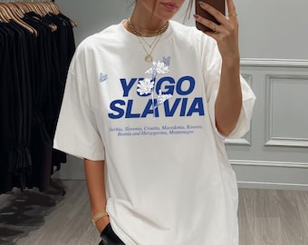 Botanical Yugoslavia Unisex Shirt, Balkan Love Shirt, Ex-Yugoslavia Tee, Gift for Croatians, Gift for Kosovo, Montenegro, Balkan Flower Shirt