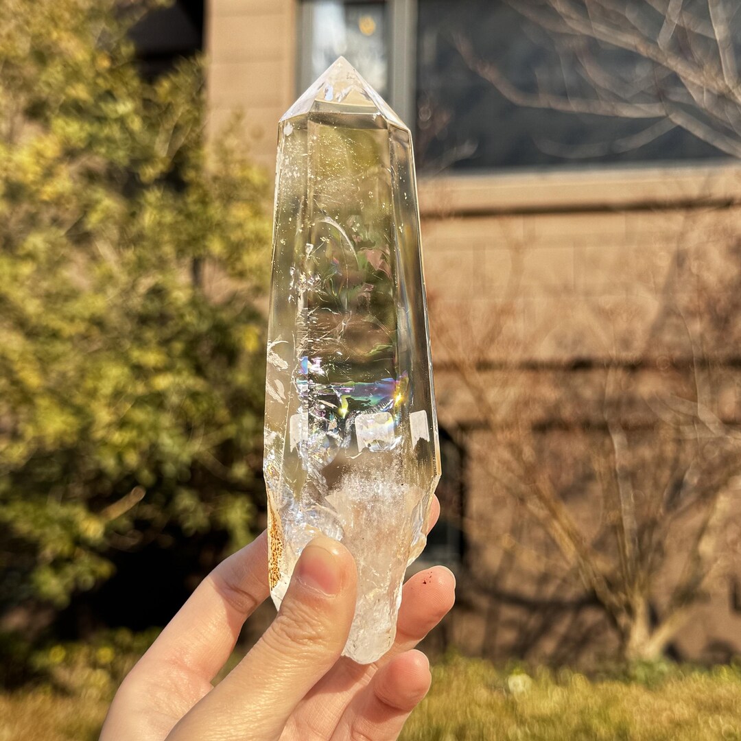 Quartz Column Rainbow Clear Quartz Column: Natural Energy Metaphysical Decor - Etsy