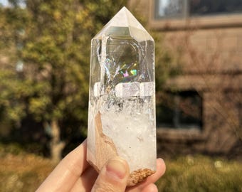 Regenbogen Bergkristall Säule: Natürliche Energie Metaphysisches Dekor