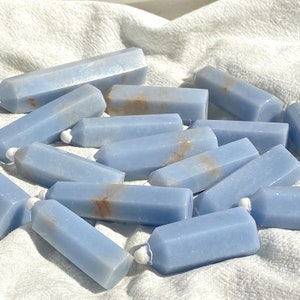 Angelite Tower, Anhydrite, Home Decor, Healing Crystal, Quartz Crystal, Gift for Her, Energy Crystal