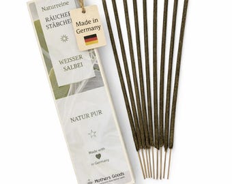 Salvia Blanca - Varitas de incienso totalmente naturales - Hecho en Alemania - 100% natural - 10 varitas