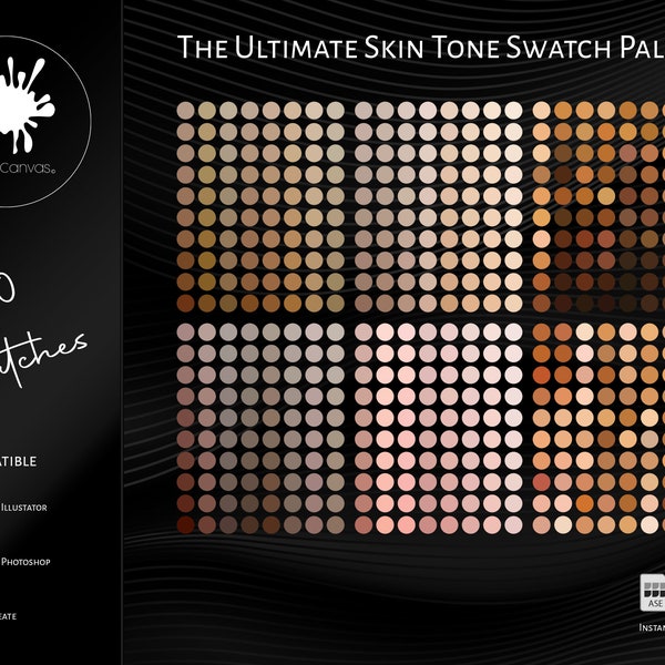 The Ultimate Skin Tone Swatch Pallet For Adobe Illustrator, Photoshop & Procreate