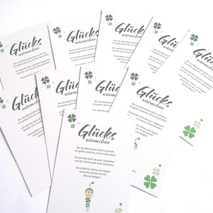 10 Glückskärtchen für Glückswürmchen - Sorgenwürmchen