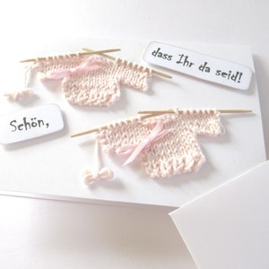 Congratulations card for the birth of twins