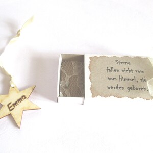 Glückwunsch zur Geburt - Geschenkbox - Geldgeschenk - Holzstern - personalisiert
