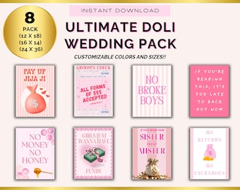 Paquete definitivo de letreros para Doli / Letreros para bodas punjabíes Letreros de decoración para bodas, letreros para Doli, letrero para bodas punjabíes, póster de Doli, hermana de la novia