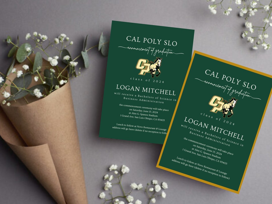 Cal Poly SLO Graduation, Graduation Invitation, Graduation Party Invite