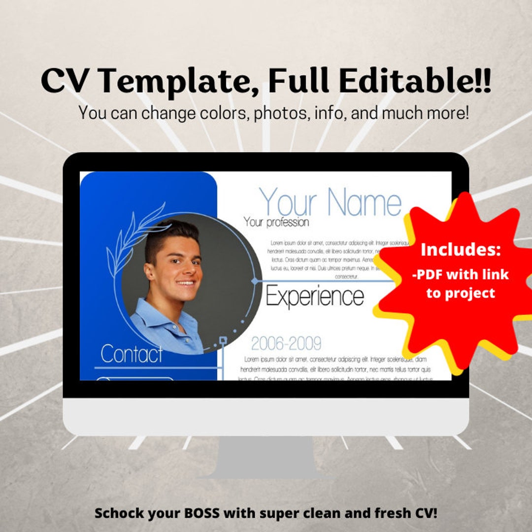 CV Template Canva Template Get Access Canva Template CV - Etsy