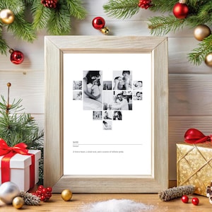 Definição de Filho Arte de Parede Imprimível | Colagem de Fotos de Família em Formato de Coração Editável | Download Instantâneo | Modelo Digital Canva