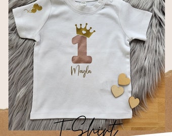 Birthday shirt - personalized t-shirt - birthday shirt with number and crown